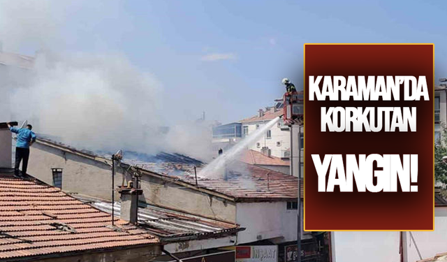 Karaman’da Boyacı Dükkânında Korkutan Yangın
